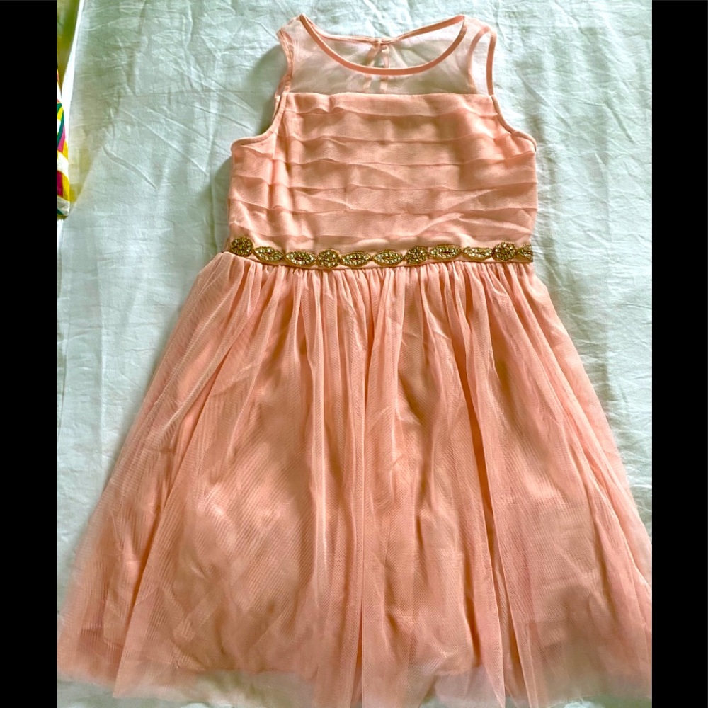 Peach sheer dress